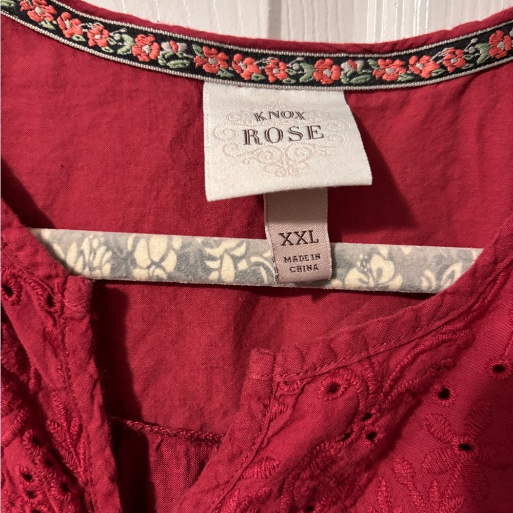 Knox Rose Red Lace Blouse - Picture 3 of 6